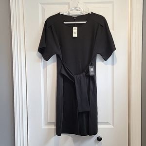 Express Short Sleeve Tie Front Dress - Size S in Black NWT